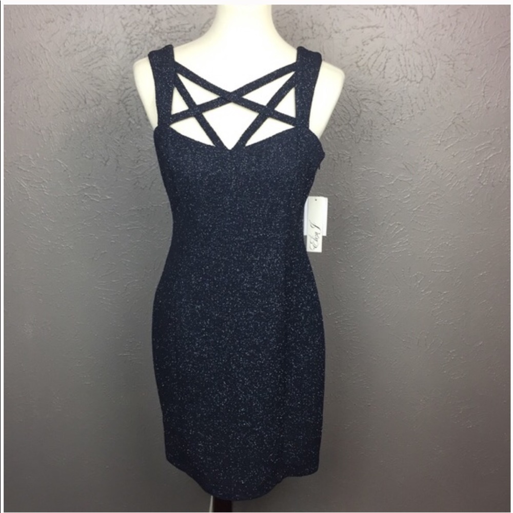 New Eliza J Dress Cocktail Shimmery Charcoal